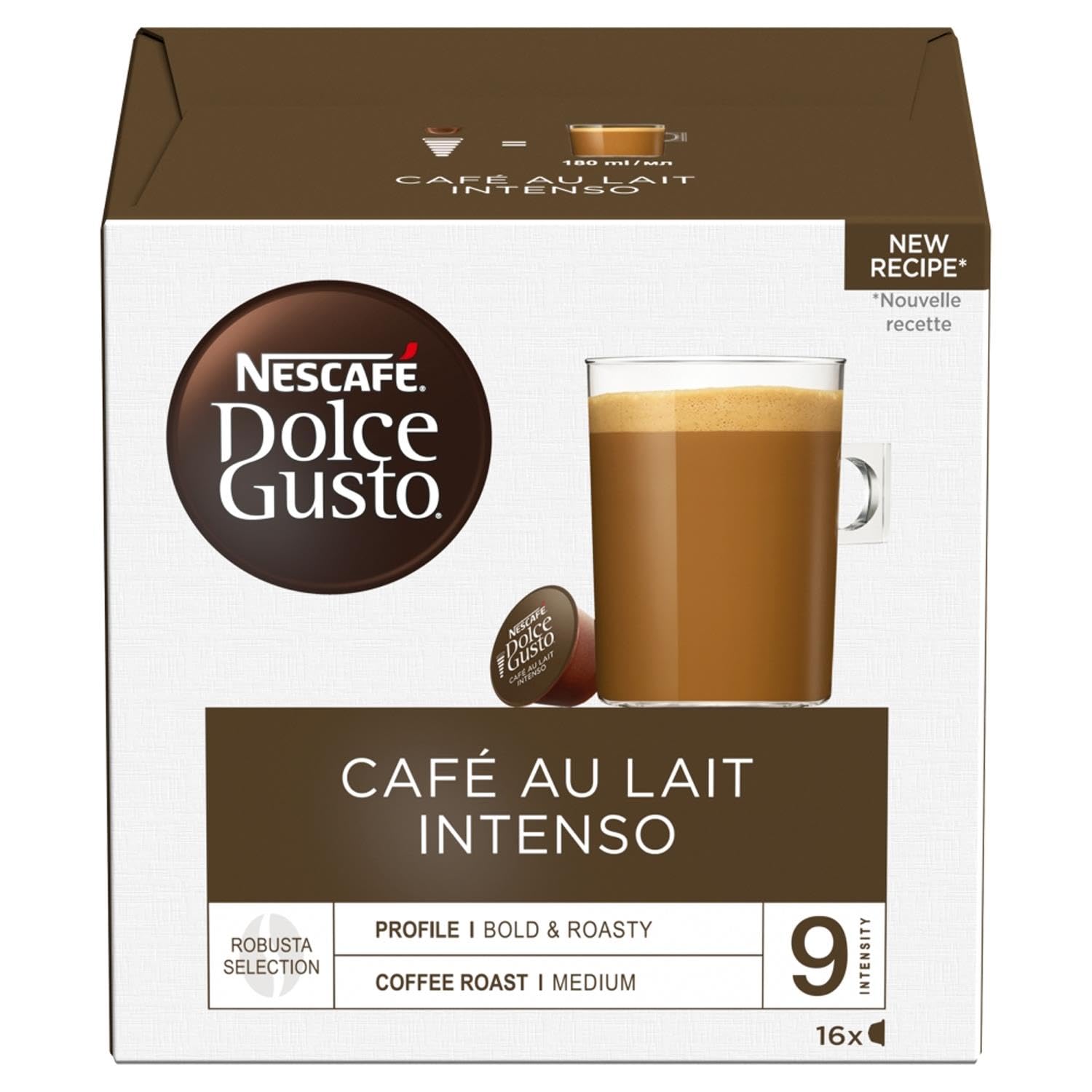 کپسول قهوه دولچه گوستو کافه اوله اینتنسو 16 عددی Dolce Gusto Cafe` Au Lait Intenso