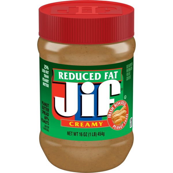کره بادام زمینی جیف کم چرب و خامه ای (ردیوس فت) 454 گرمی - JIF Creamy Reduced Fat