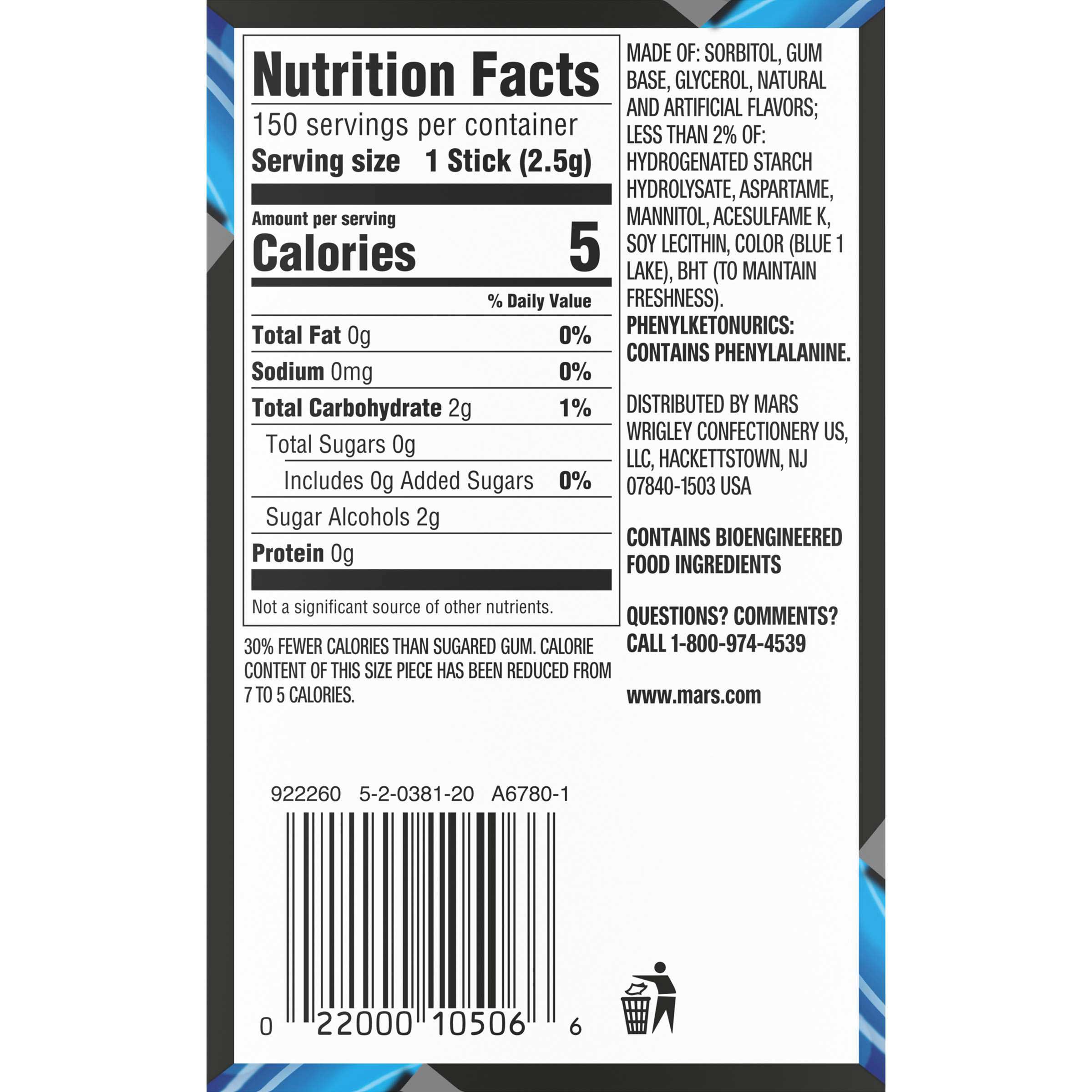 آدامس فایو آبی (نعنا یخی) بسته 10 عددی - FIVE 5 PEPPERMINT COBALT 1 آدامس فایو آبی (نعنا یخی) بسته 10 عددی - FIVE 5 PEPPERMINT COBALT