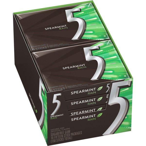 آدامس فایو سبز (نعنا) بسته 10 عددی - FIVE 5 SPEARMINT RAIN