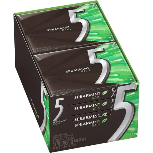 آدامس فایو سبز (نعنا) بسته 10 عددی - FIVE 5 SPEARMINT RAIN