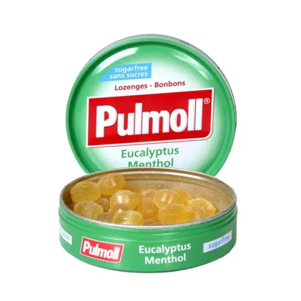 آبنبات بدون شکر پولمول با طعم منتول اکالیپتوس 45 گرم - Pulmoll Eucalyptus Menthol