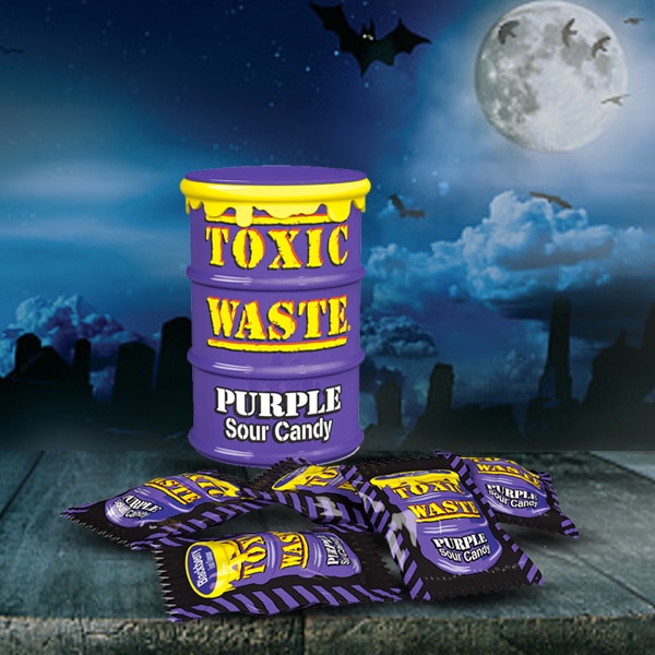 آبنبات خیلی ترش بشکه ای بنفش تاکسیک ویست 42 گرم - Toxic Waste Purple Sour Candy