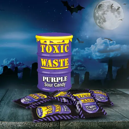 آبنبات خیلی ترش بشکه ای بنفش تاکسیک ویست 42 گرم - Toxic Waste Purple Sour Candy 2 آبنبات خیلی ترش بشکه ای بنفش تاکسیک ویست 42 گرم - Toxic Waste Purple Sour Candy