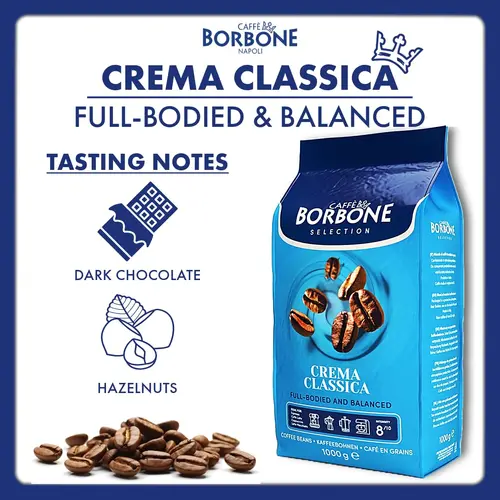 دانه قهوه بوربن کرما کلاسیک 1 کیلوگرمی Borbone Crema Classica 4 دانه قهوه بوربن کرما کلاسیک 1 کیلوگرمی Borbone Crema Classica