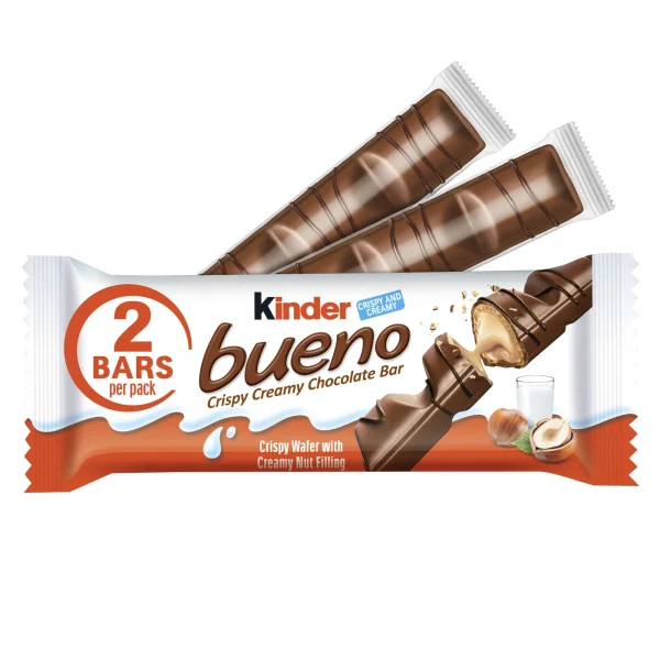 شکلات کیندر بوینو با مغز کرم فندق و با روکش شکلاتی 2 عددی - Kinder Bueno
