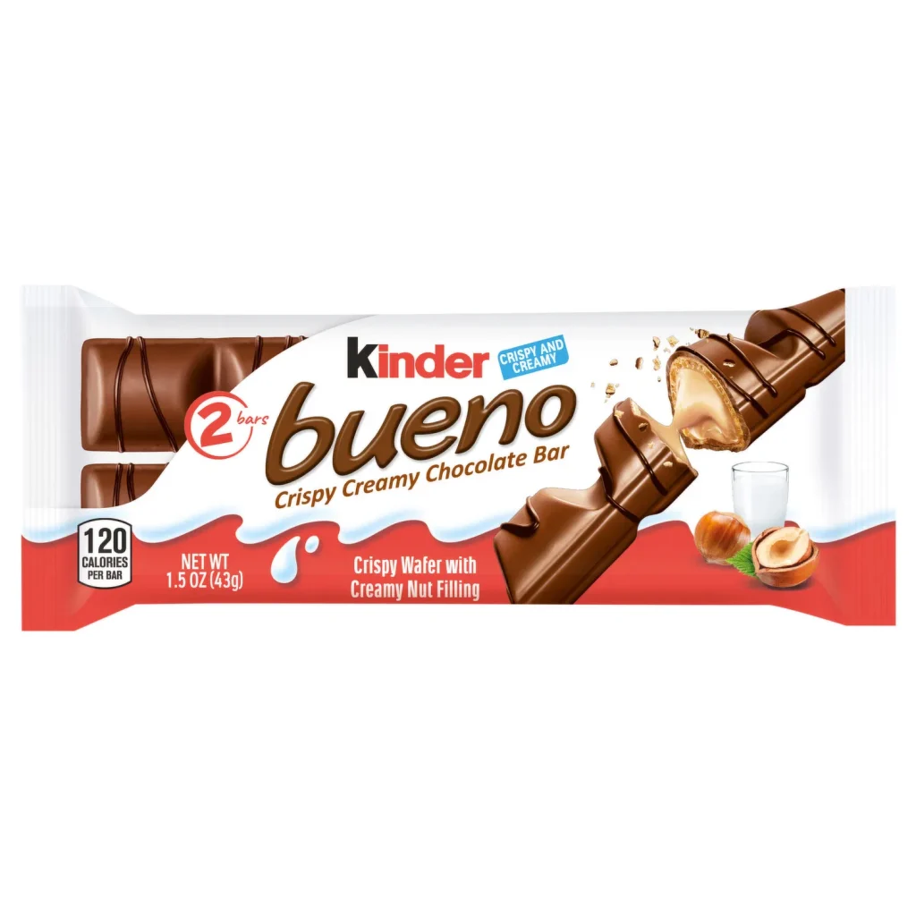 شکلات کیندر بوینو با مغز کرم فندق و با روکش شکلاتی 2 عددی - Kinder Bueno