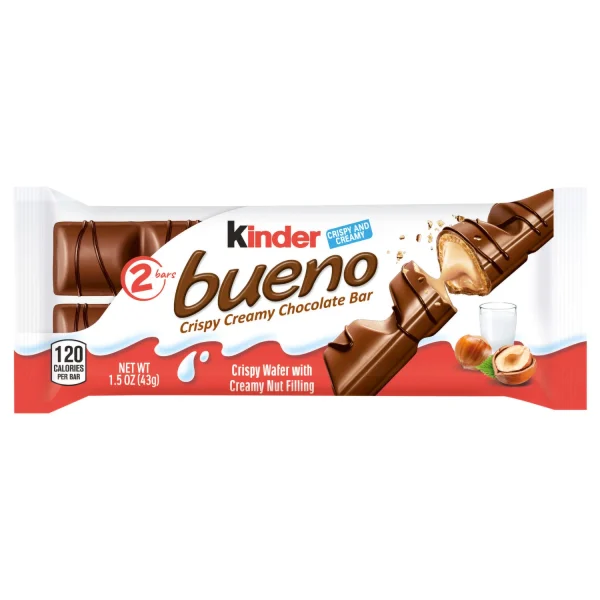 شکلات کیندر بوینو با مغز کرم فندق و با روکش شکلاتی 2 عددی - Kinder Bueno