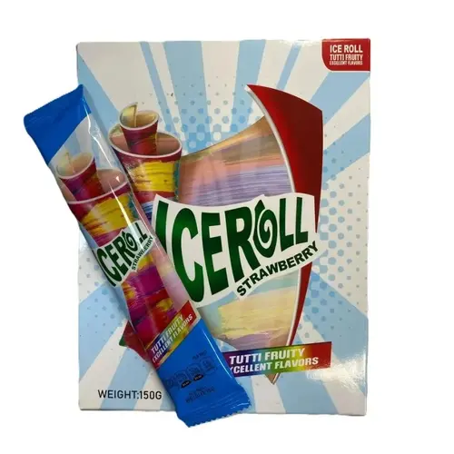 لواشک آمریکایی رول آپ آیس رول با طعم توت فرنگی 10 عددی - Ice Roll Strawberry