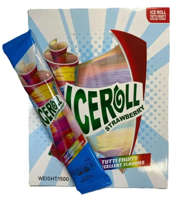 لواشک آمریکایی رول آپ آیس رول با طعم توت فرنگی 10 عددی - Ice Roll Strawberry
