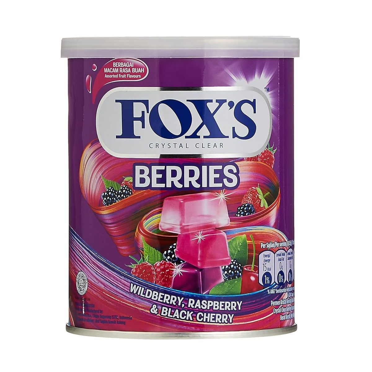 آبنبات فاکس قوطی با طعم انواع توت ها - 180 گرمی | Fox's Berries