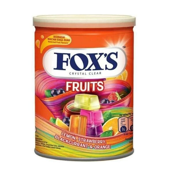 آبنبات فاکس قوطی با طعم میوه های نارنجی - 180 گرمی | Fox's Fruits