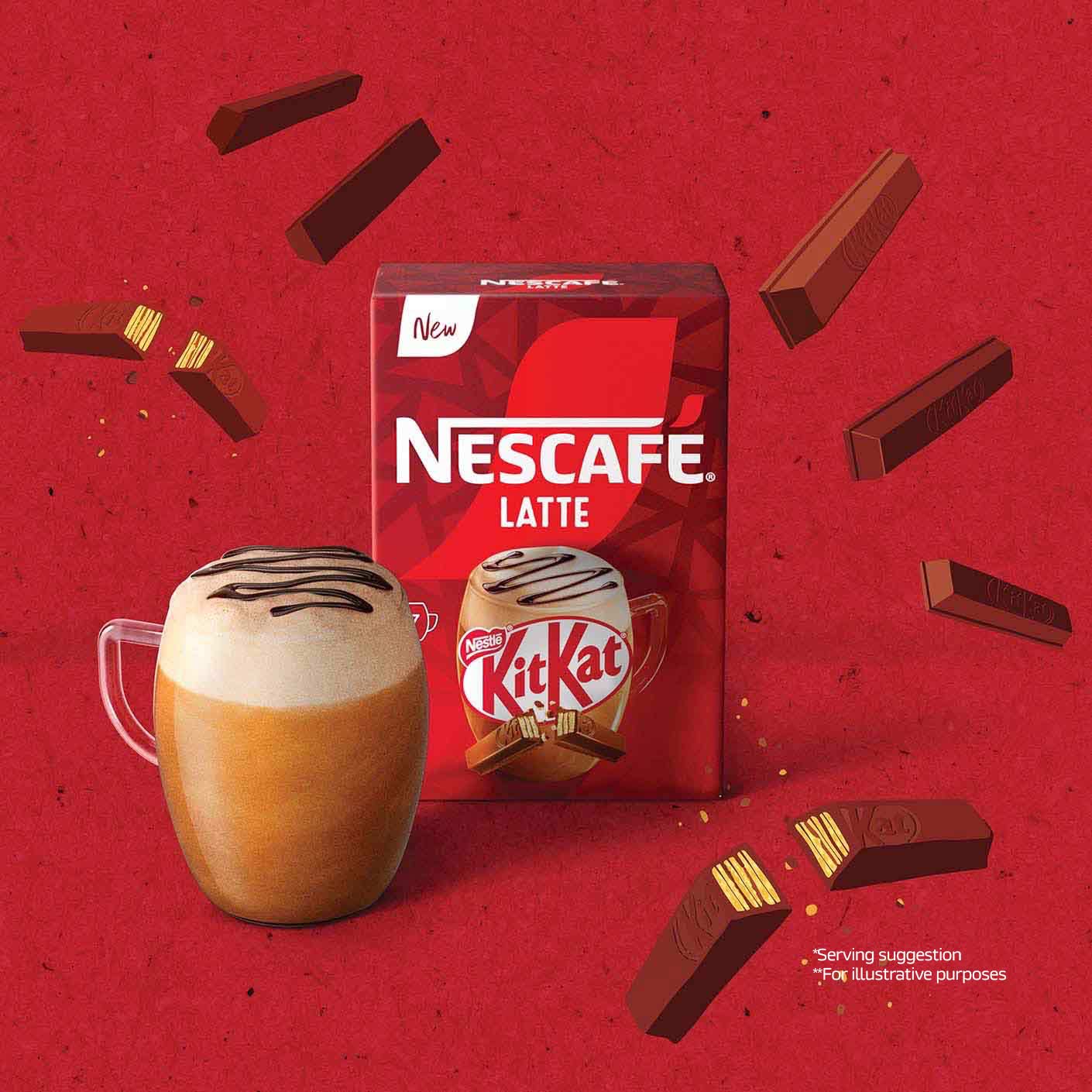 لته نسکافه با طعم شکلات کیت کت پک 7 عددی nescafe kitkat