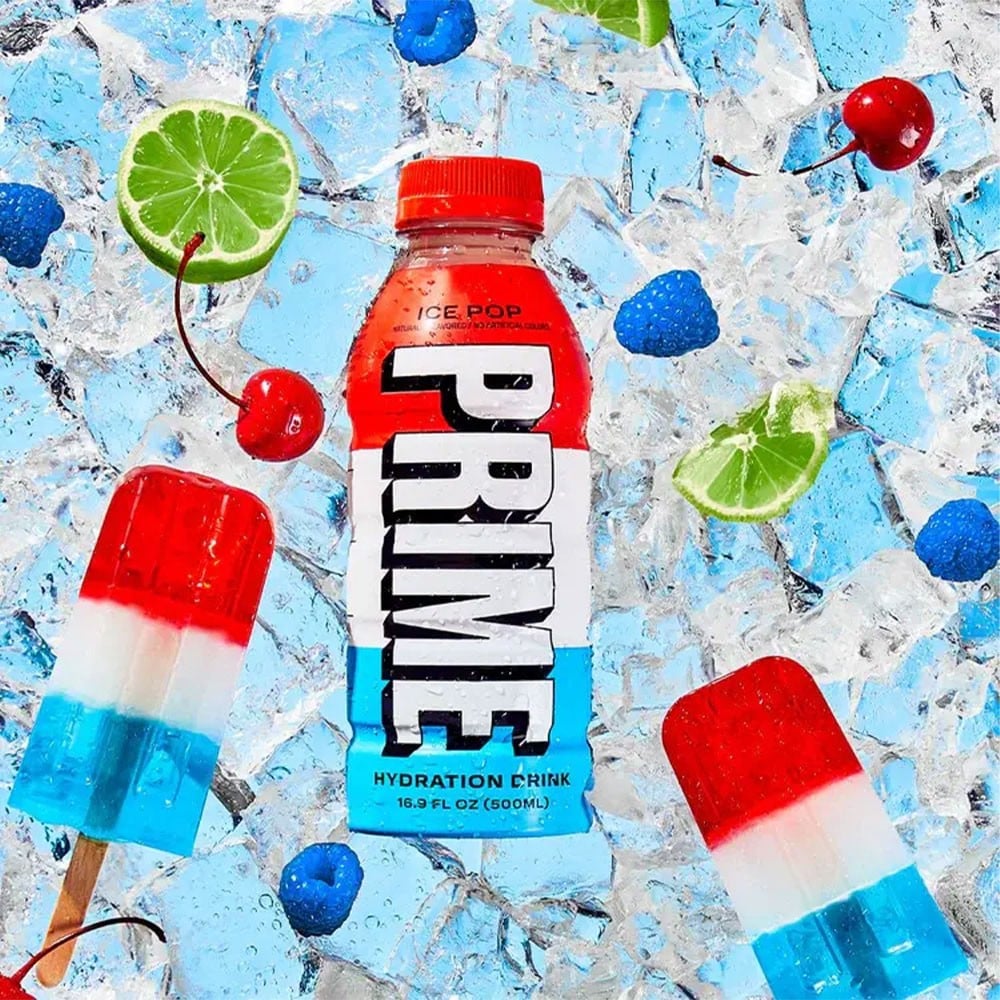 نوشیدنی انرژی زا پرایم طعم آیس پاپ 500 میلی لیتر - Prime Ice Pop