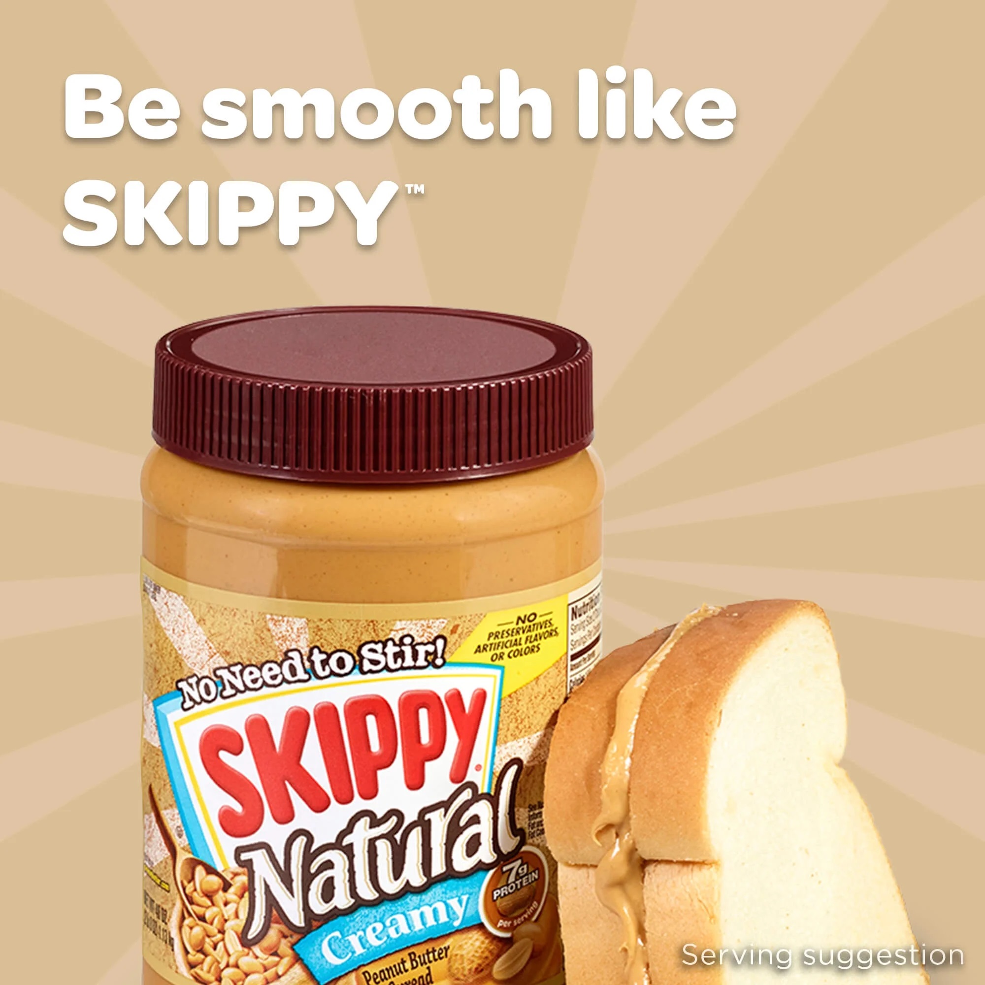 کره بادام زمینی اسکیپی کرمی نچرال 462 گرم - Skippy Natural Creamy