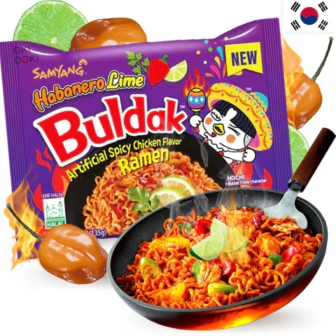 نودل مرغ تند سامیانگ طعم لیمو و فلفل هابانرو با 135 گرم - Samyang Hot Chicken Buldak Habanero and Lime 3 نودل مرغ تند سامیانگ طعم لیمو و فلفل هابانرو با 135 گرم - Samyang Hot Chicken Buldak Habanero and Lime