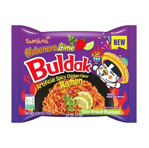 نودل مرغ تند سامیانگ طعم لیمو و فلفل هابانرو با 135 گرم - Samyang Hot Chicken Buldak Habanero and Lime