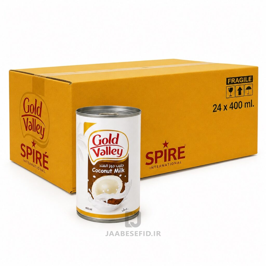 شیر نارگیل بدون شکر گلد ولی - 400 میلی لیتر Gold Valley - کارتن 24 عددی