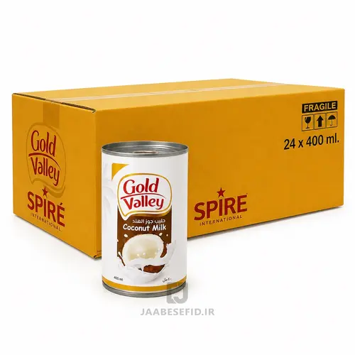 شیر نارگیل بدون شکر گلد ولی - 400 میلی لیتر Gold Valley - کارتن 24 عددی
