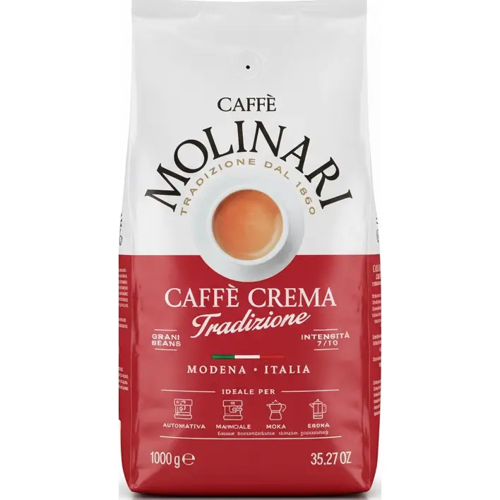 دانه قهوه مولیناری کافی کرما ترادیزیون 1 کیلوگرم - Molinari Caffe Crema Tradizione