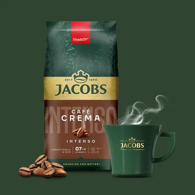 دانه قهوه جاکوبز کافه کرما اینتنسیو ۱ کیلوگرم | Jacobs Cafe Crema Intensiv