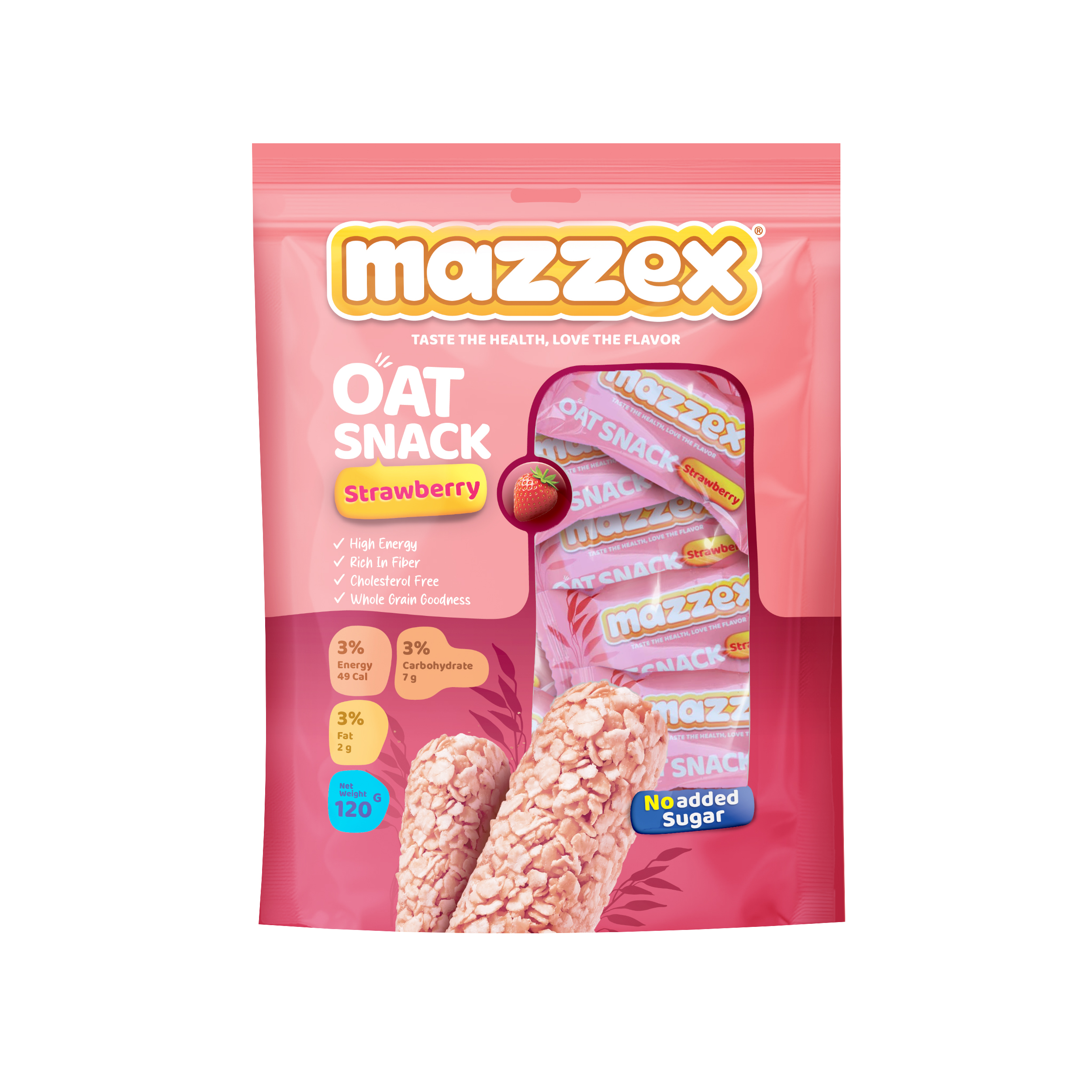 شکلات غلات اوت چوکو بدون شکر توت فرنگی مازکس 120 گرم - Mazzex