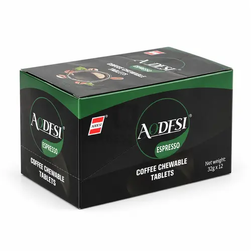 قرص قهوه اسپرسو آئودسی AODESI باکس ۱۲ عددی - Coffee Chewable Tablets