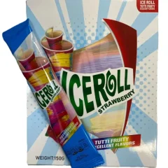 لواشک آمریکایی رول آپ آیس رول با طعم توت فرنگی 10 عددی - Ice Roll Strawberry